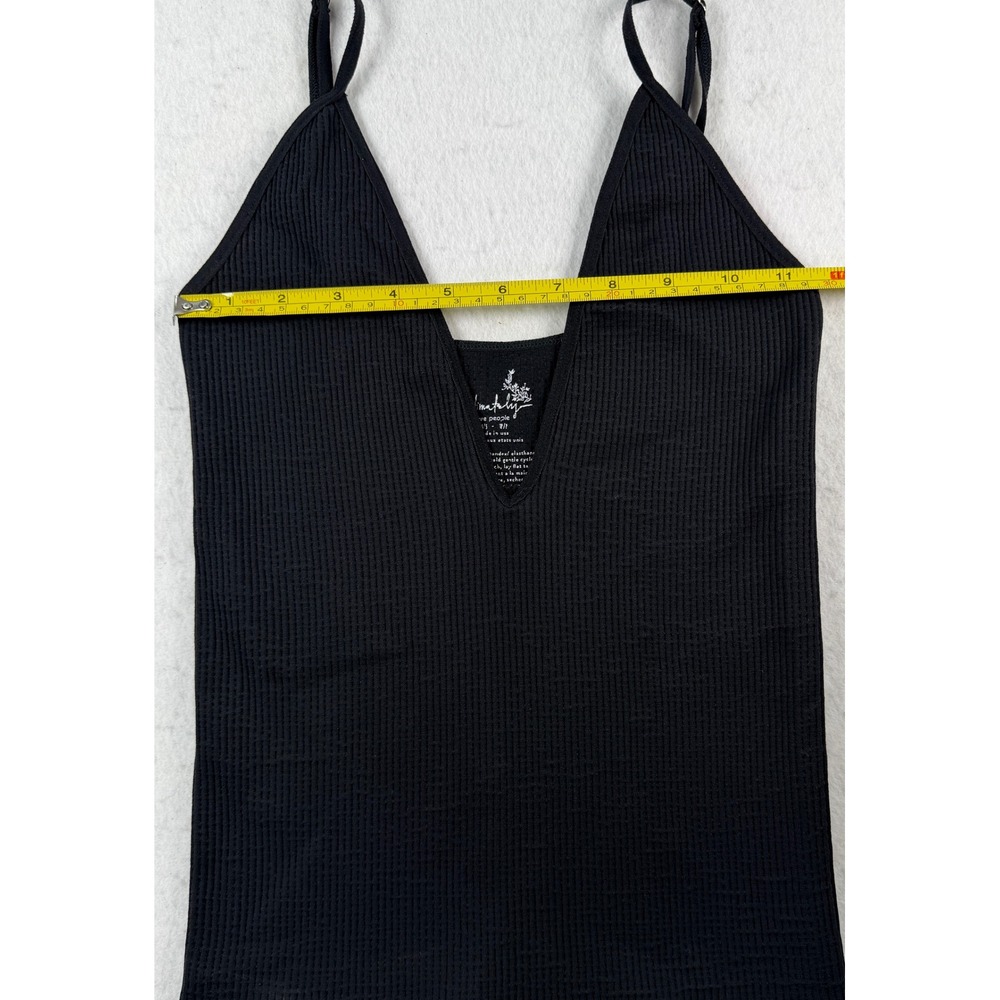 Free People Intimately Come Around Black Ribbed Cami Tank XS/S Altered V-Neck - Picture 4 of 7